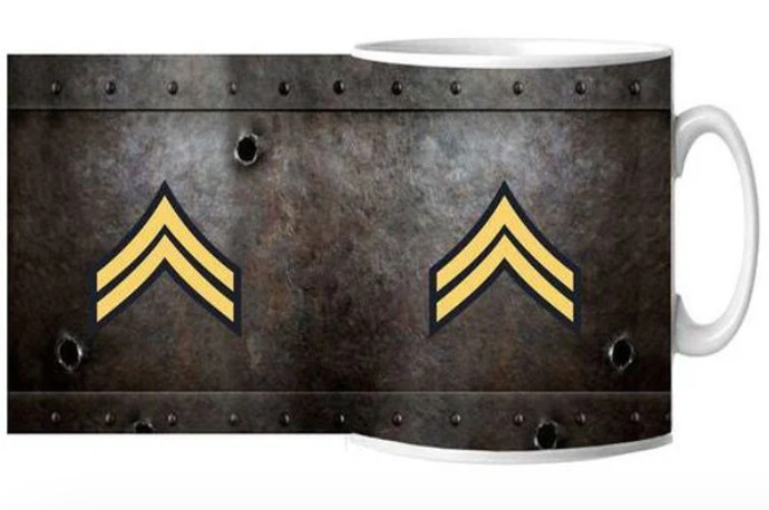 ARMY CORPORAL CHEVRON CERAMIC MUG 15OZ