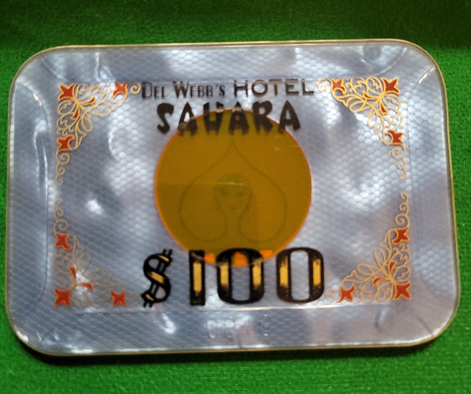 obsolete Sahara Casino Las Vegas $100.00 Baccarat  Plaque