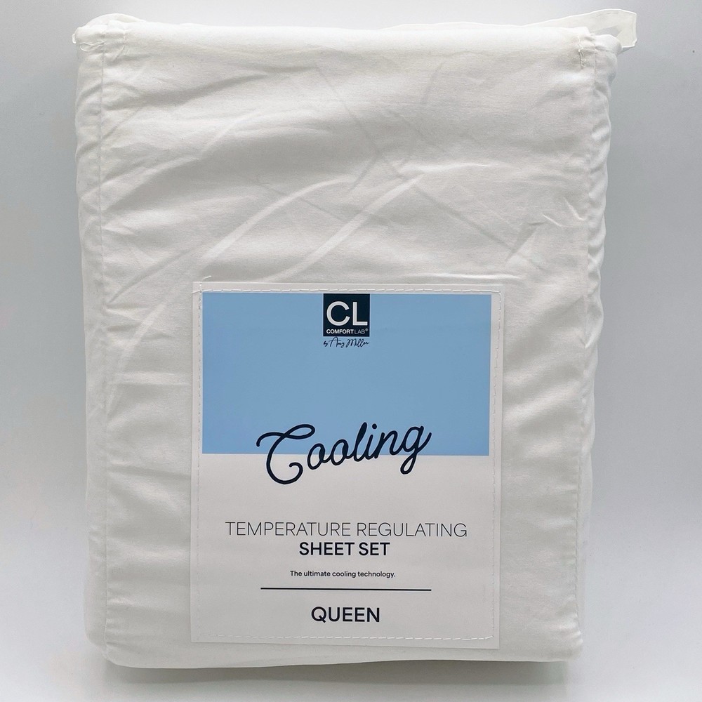 ComfortLab Cooling Temperature Regulating 4-Piece Queen Sheet Set 100% Polyester