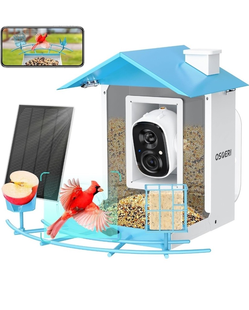 Birds Feeder With Smart Camera AI Identify Auto Capture Bird Motion Detection