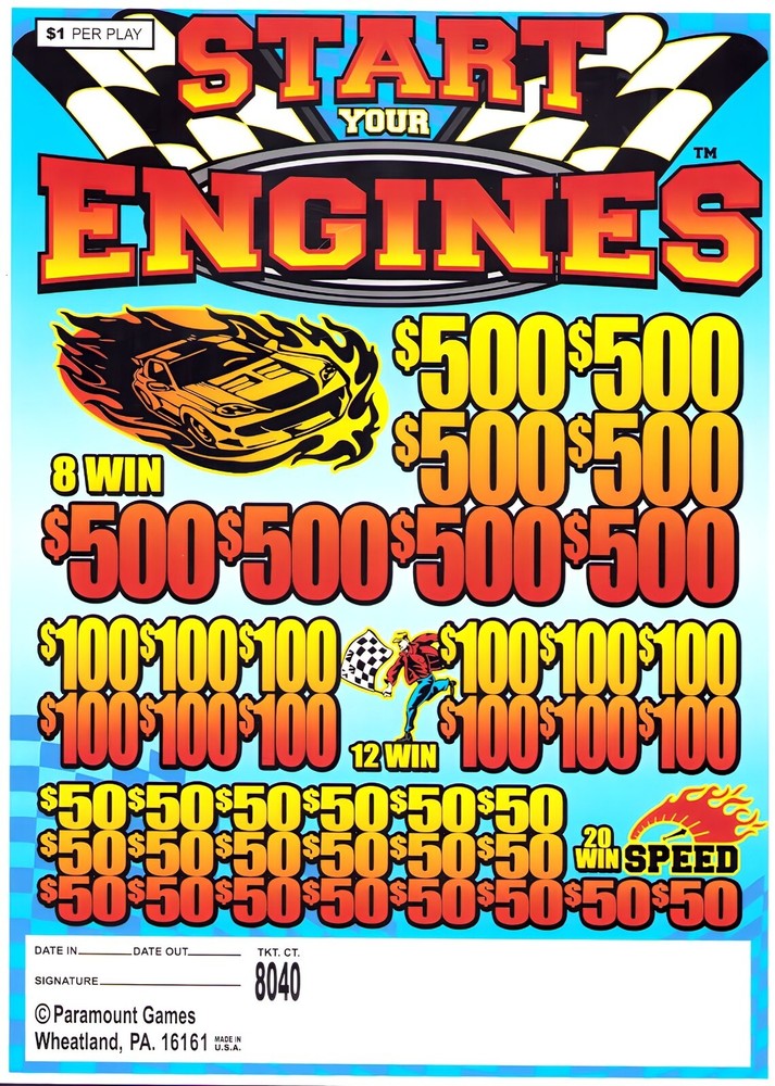Pull Tab Tickets - Jar - Game - Start Your Engines - 8,040 ct