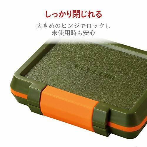 NEW ELECOM memory card case SD8 sheet MicroSD8 Holds impact khaki CMC-SDCHD01GN