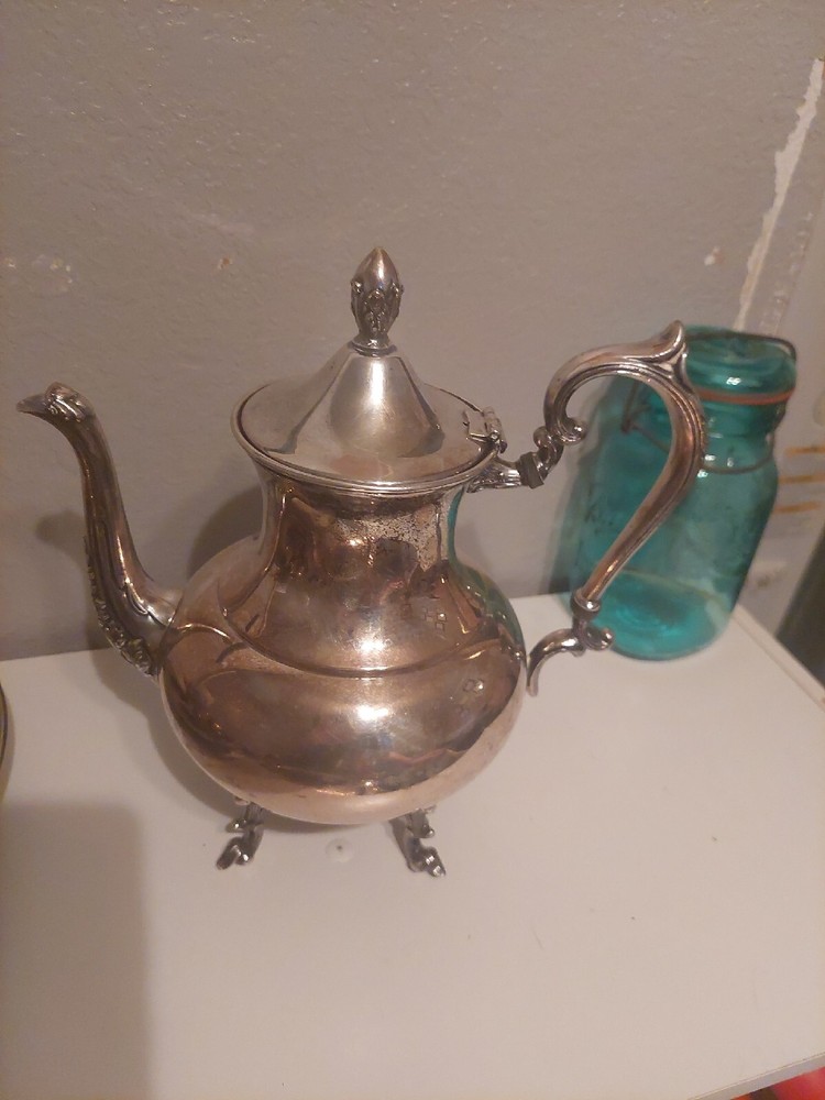 Vintage Silver over Cooper Tea pitcher
