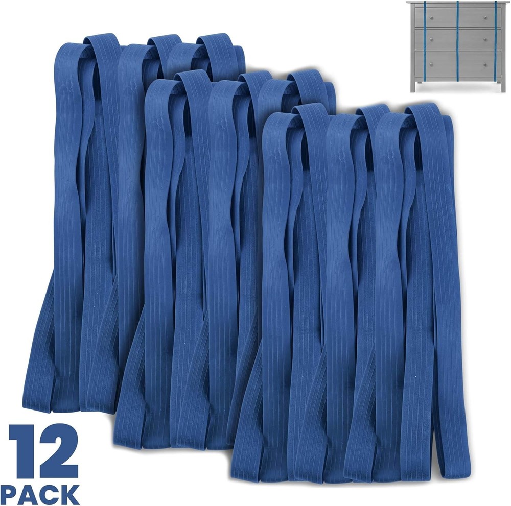 Reusable Extra Large Rubber Bands - Ideal for Moving Blankets, 12 Pack, 36" Long