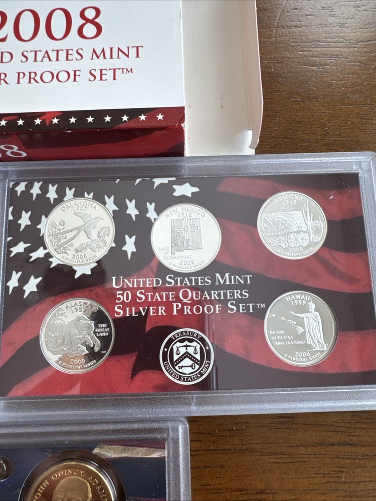 2008 14 COIN SILVER PROOF SET COA OGP ***90% SILVER***