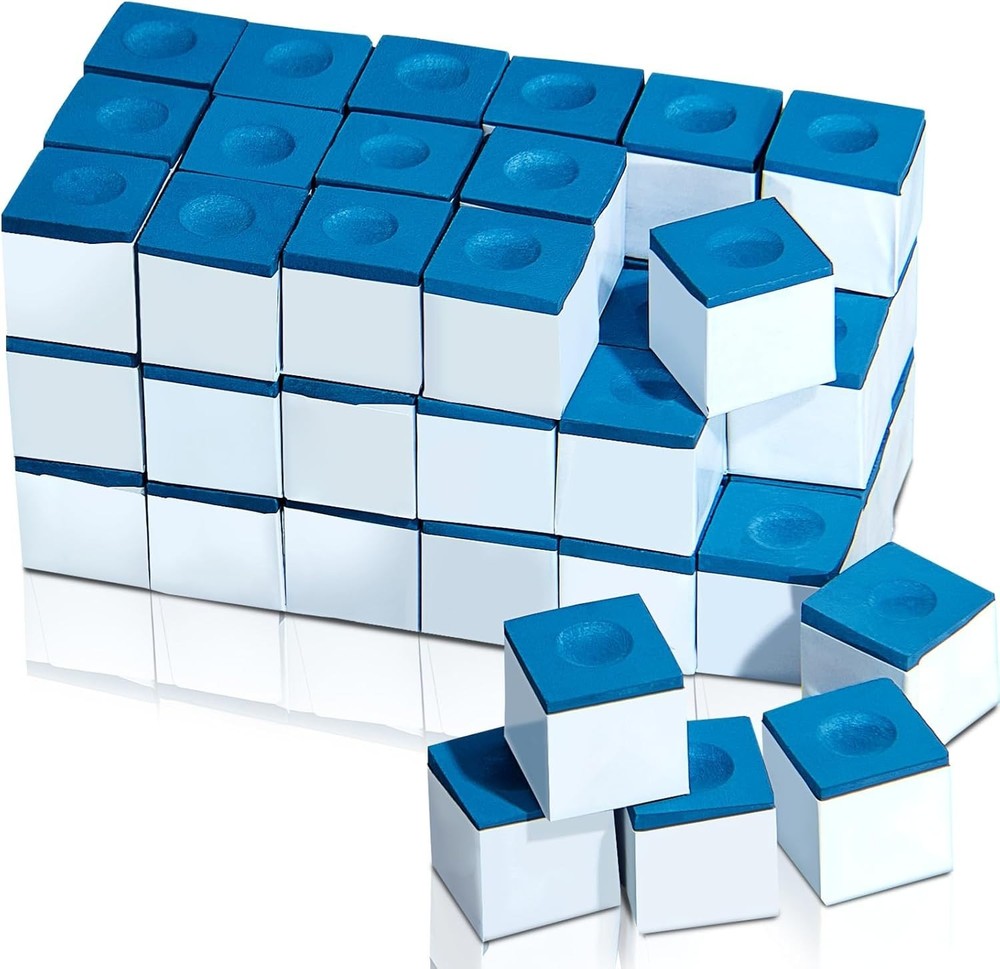 72 Blue Pool Chalk Cubes for Enhanced Game Precision and Performance