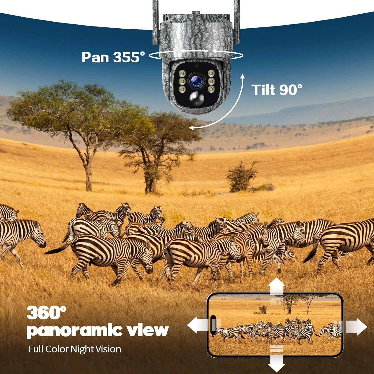 4G LTE Cellular Solar Battery Security Camera 2.5K Outdoor Wireless 2 Way Audio