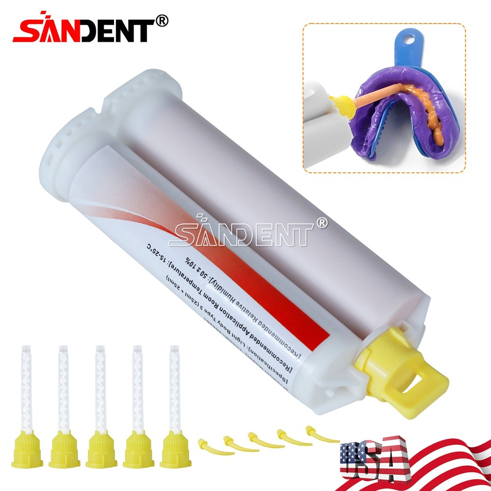 2 sets Dental Elastomeric Impression Putty Silicone Material Light Body 50ML
