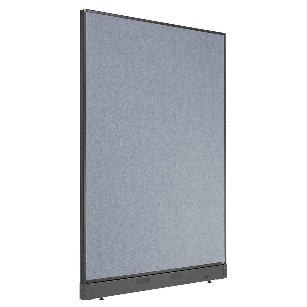 48-1/4"W x 64"H Office Partition Panel with Pass-Thru Cable Blue