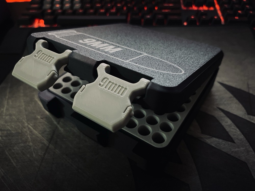 9mm Caliper Ammunition 100 Round Storage 3D Printed Container