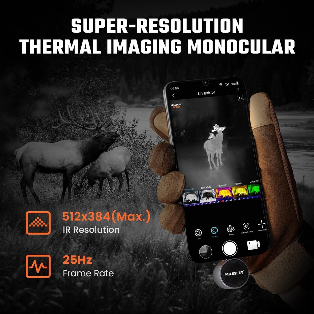 MiLESEEY TNV30i Thermal Imaging Monocular Night Vision Camera for Android, 15...