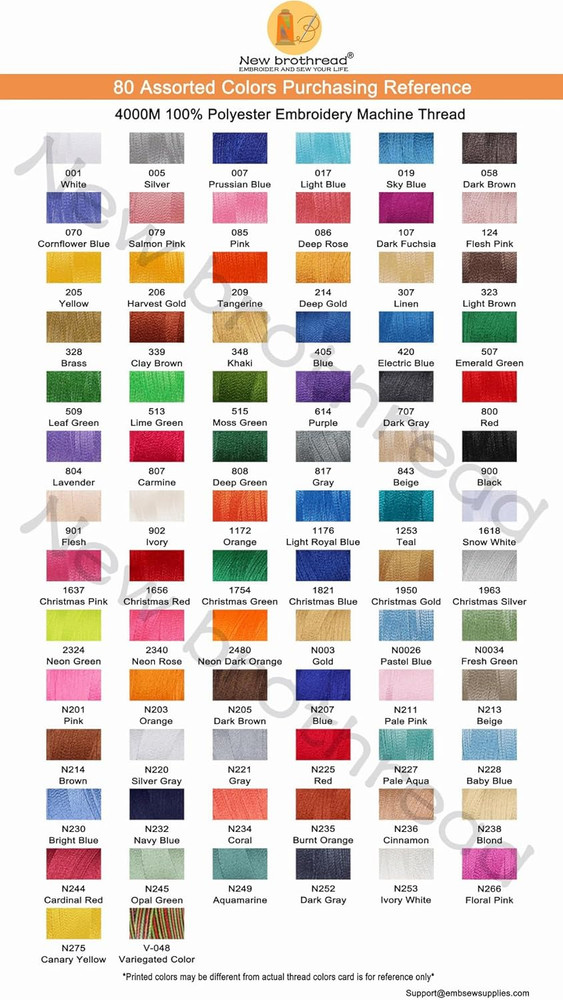 - Single Huge Spool 4000M Each Polyester Embroidery Machine Thread 40WT for Comm