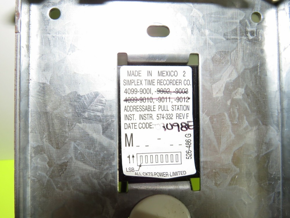 SIMPLEX 4099-9001 ADDRESSABLE PULL STATION FIRE ALARM PART