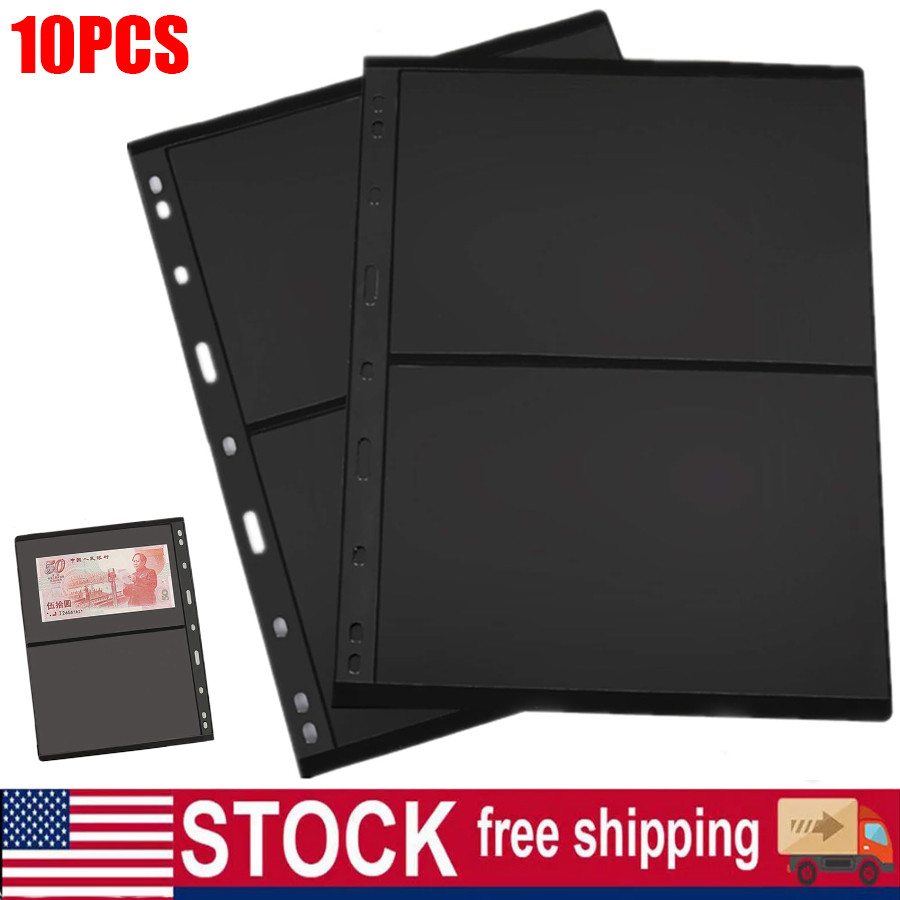 10Pcs Stamp Pages Coin Collectors 2 Lines Stamp Photo Book Album