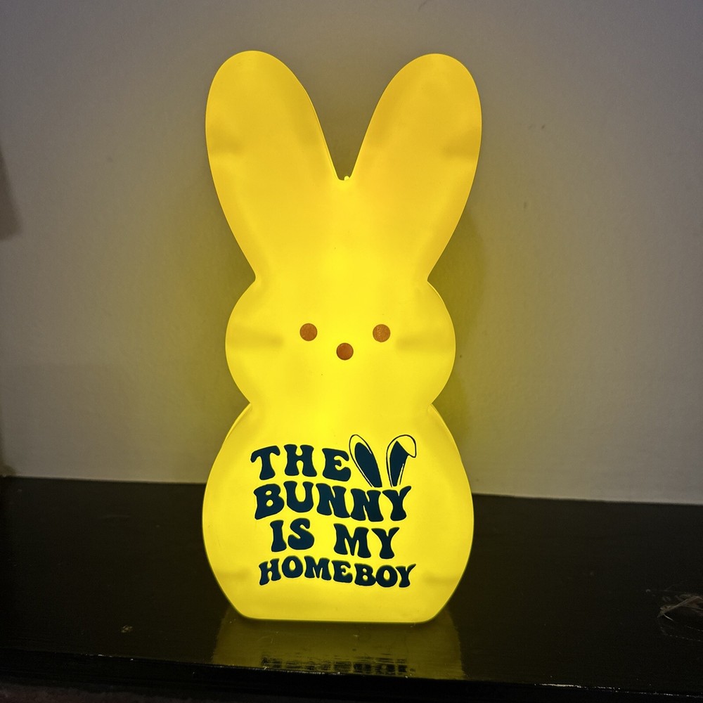 Peeps Easter Blow Mold Light Up Yellow Bunny Peep Battery
