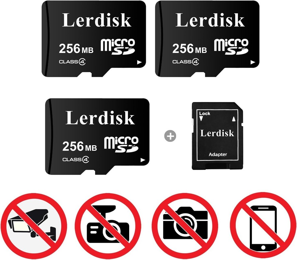 3-Pack 256MB Micro SD Cards - Class 4, Drop Proof & Dust Proof for Reliability