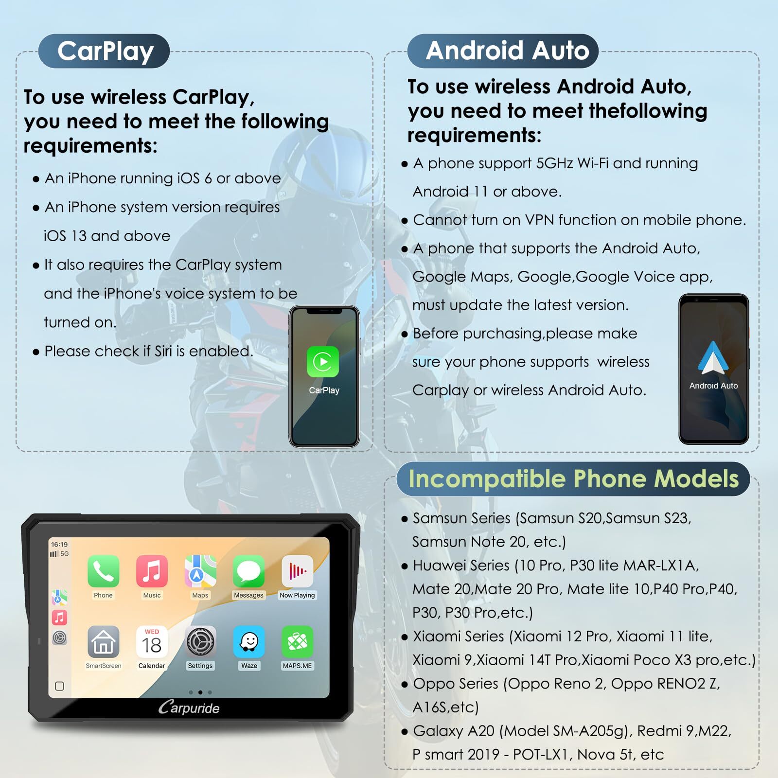 Carpuride W702BS Carplay Android Auto BMW Moto Stereo OEM Transmission Controlle