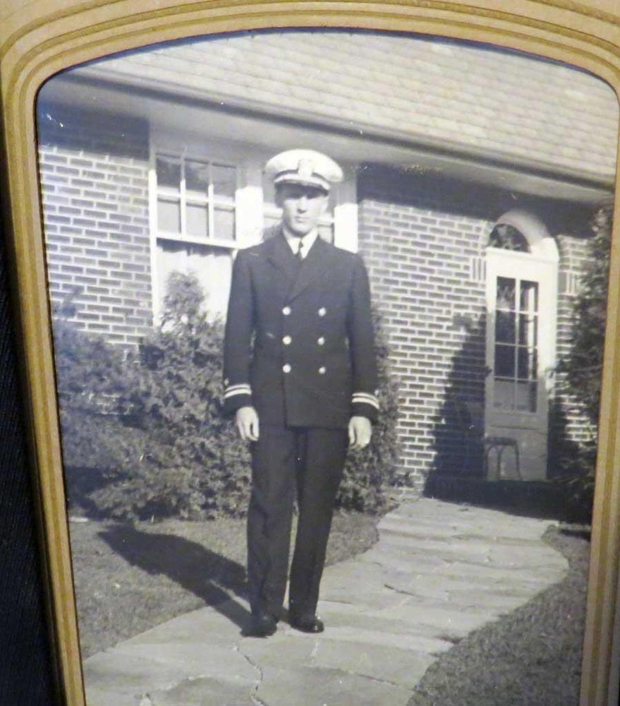 1942 USNR Photo In Unusual Frame Belonging to LT. E.W. Proctor - World War II