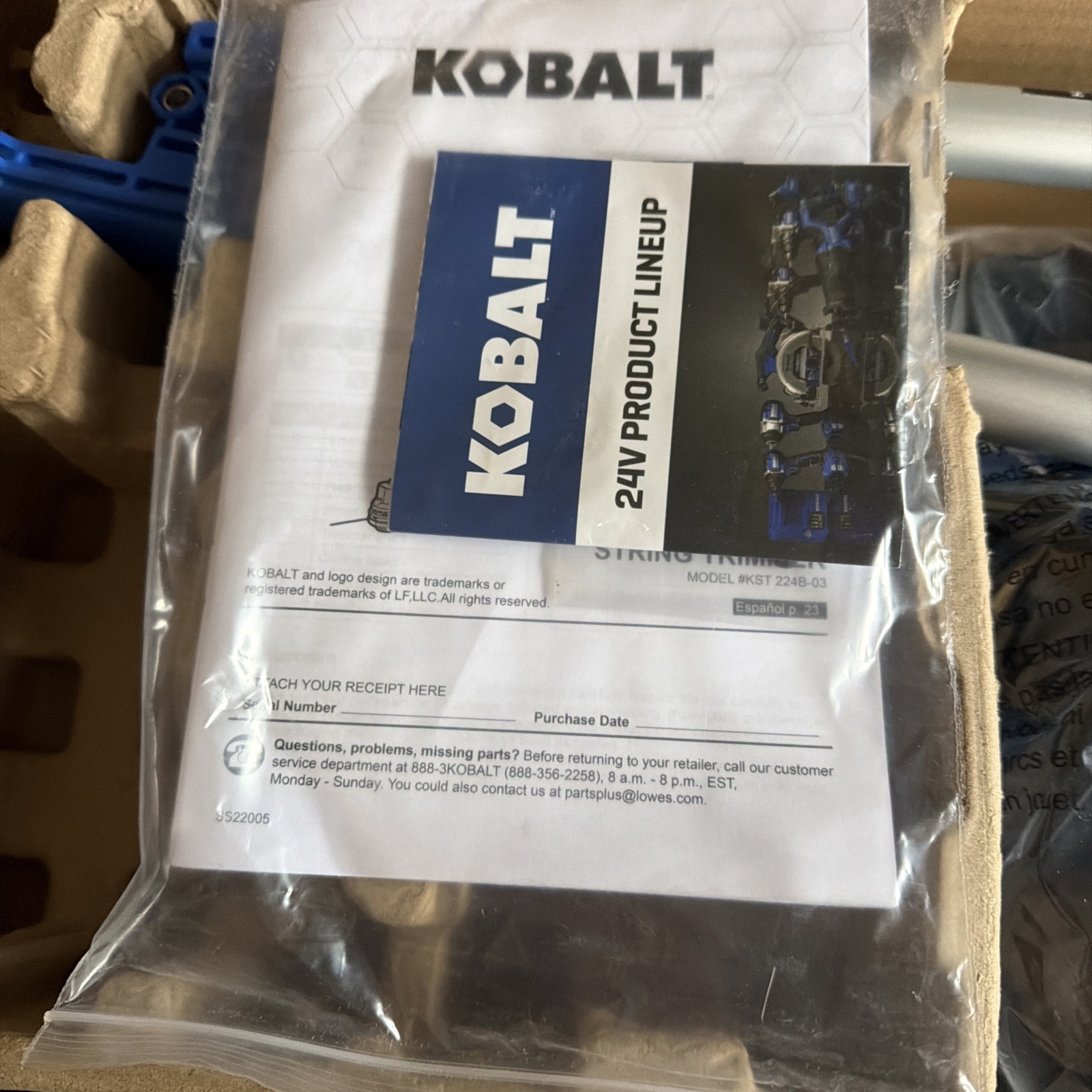 KOBALT 24V 24Volt Brushless String Trimmer KST 2224B-03 - Tool Only