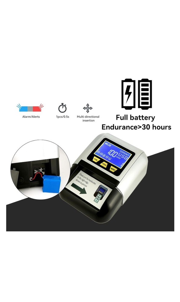 Multi-Currency Banknote Discriminator Counterfeit Bill Detector Portable Compact