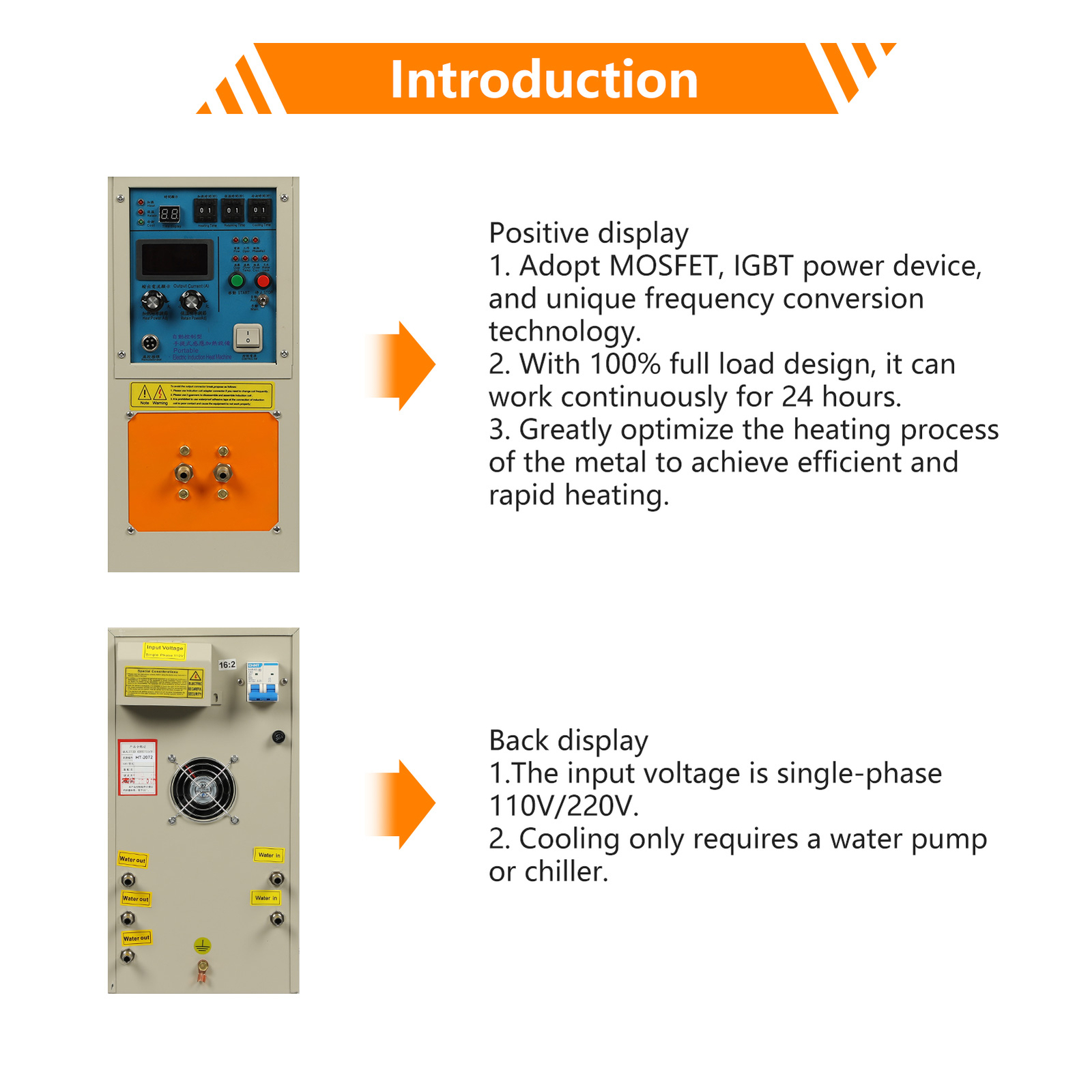15KW High Frequency Induction Heater Furnace 30-100 KHz 220V 2200 ℃ (3992 ℉)