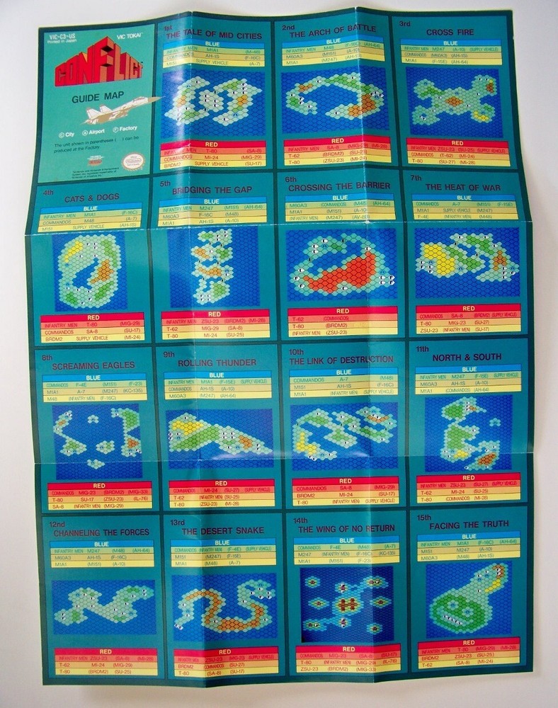 MAP ONLY for Nintendo Conflict NES  original authentic insert
