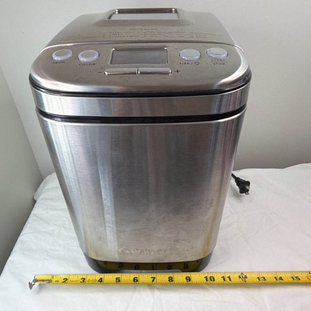 Cuisinart Compact Bread Maker CBK-110 Stainless Steel 12 Programs Tested Works