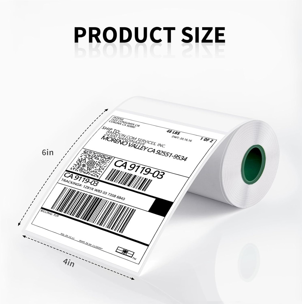 2 Rolls Thermal Label Paper, 4×6'' Compatible with C10