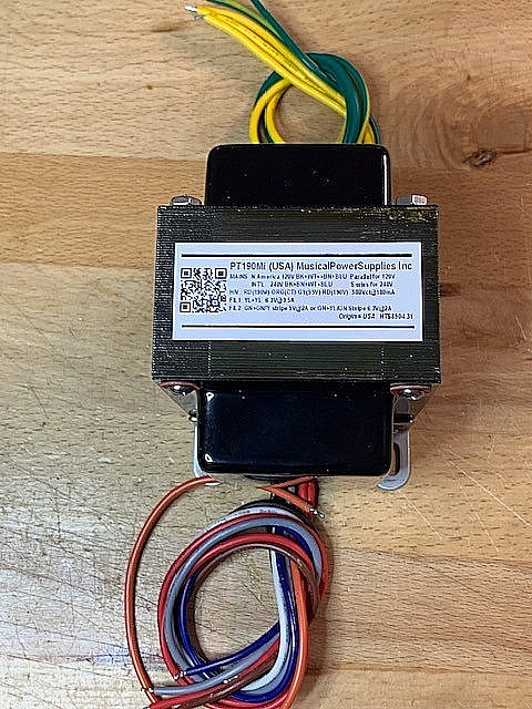 PT190Mi-BLACK POWER TRANSFORMER for TUBE AUDIO (380Vct) 190-0-55-190V x150mA