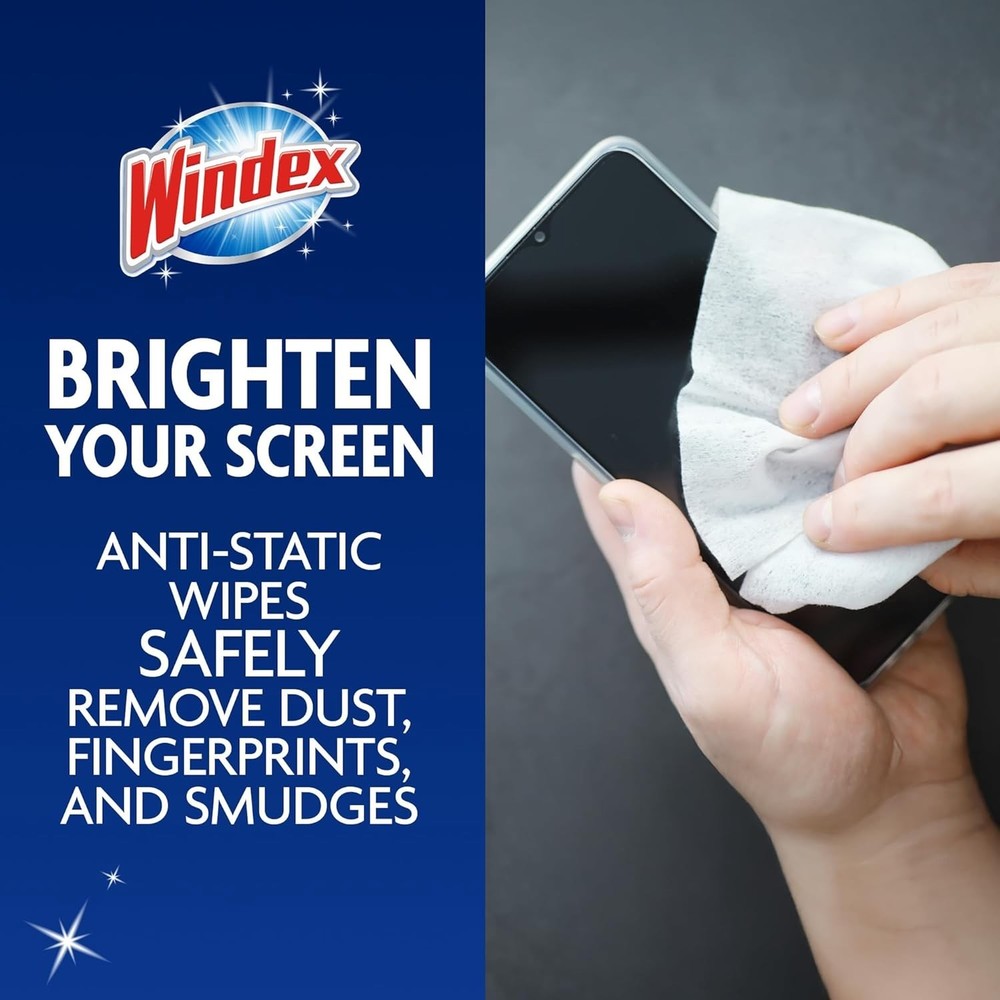 Windex Anti-Static Electronic Cleaning Wipes, 25 Count Each - 3 Pack Value Set