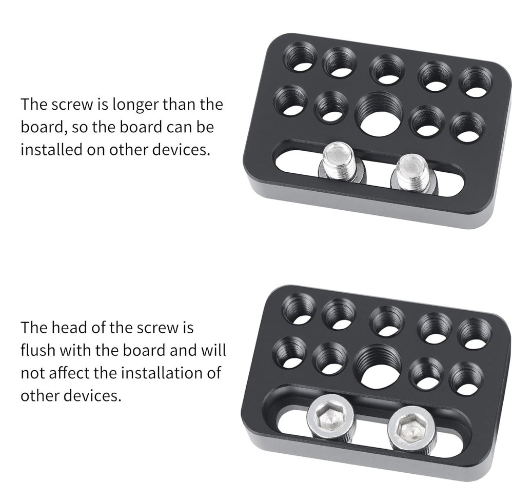 Camera Cheese Plate Multi-Function Mounting Plate with 1/4"& 3/8" Threads