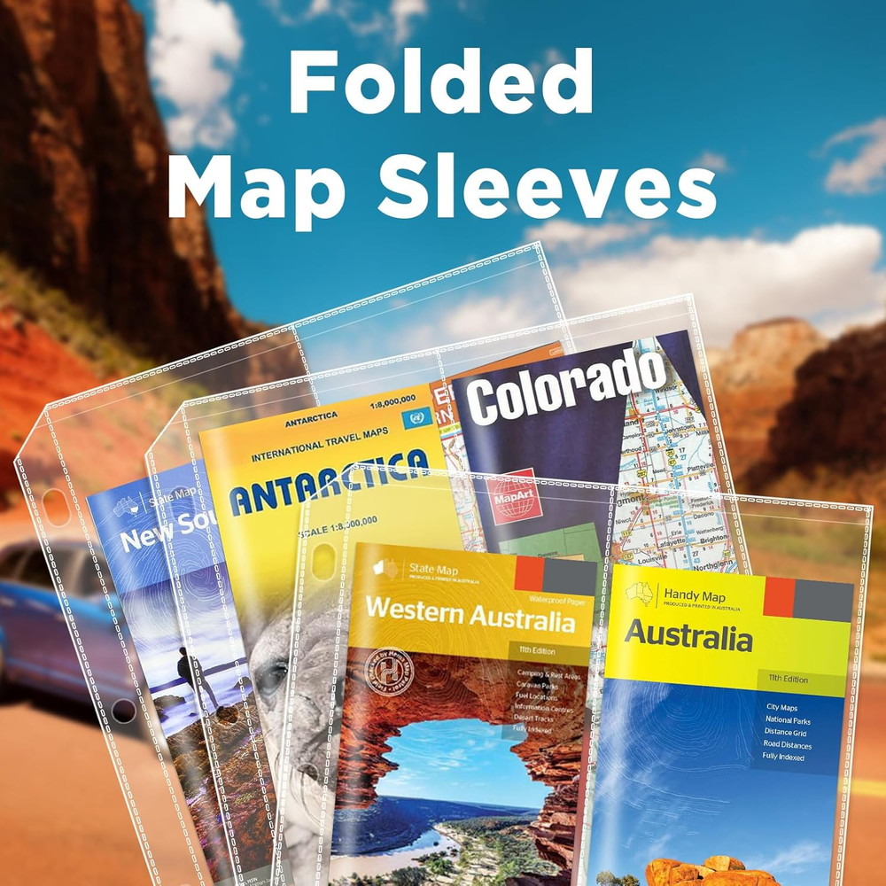2-Pocket Folded Map Sleeves, Brochure Holder, Map Protector, 4.5" X 11" Pockets,
