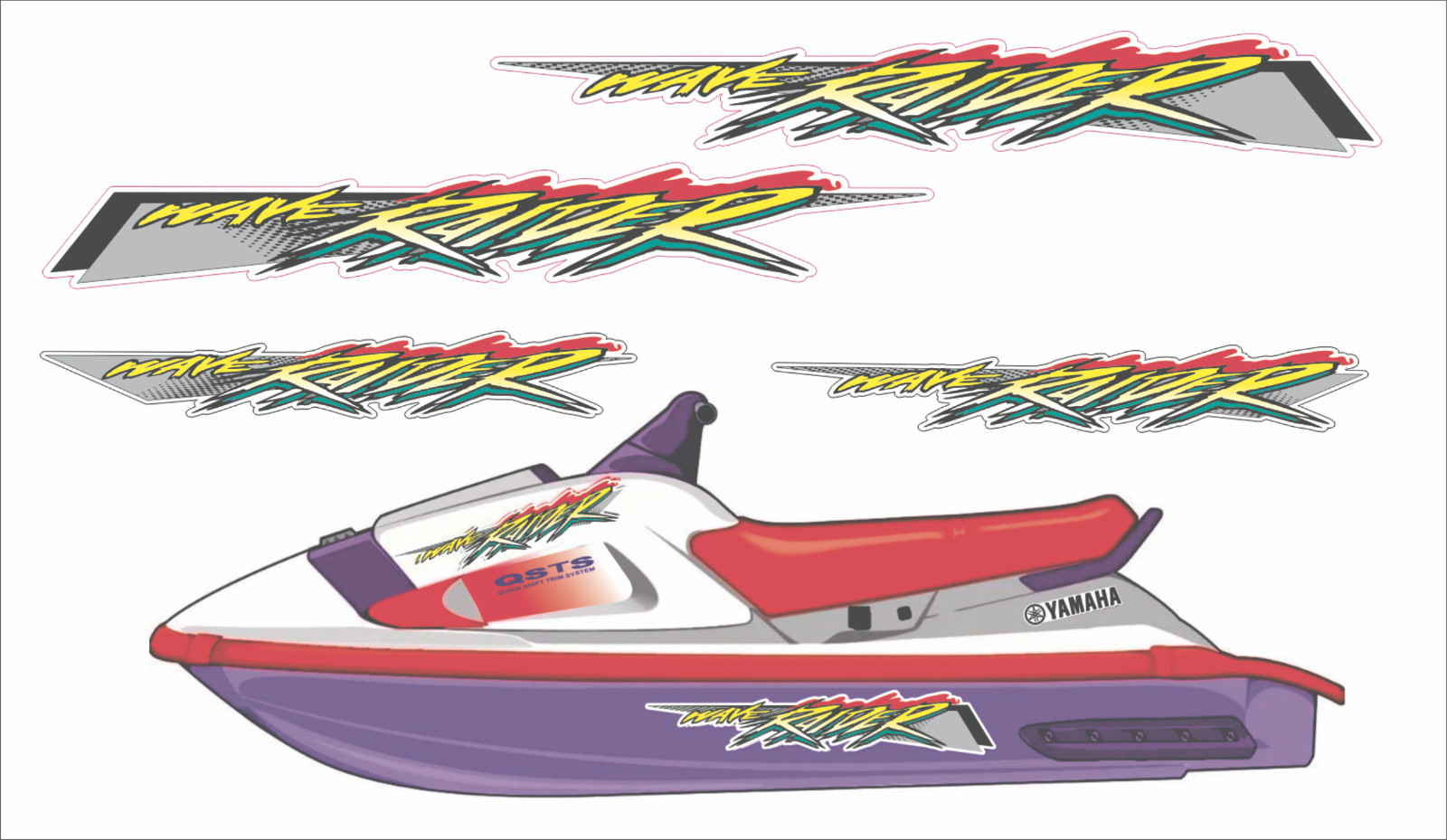 YAMAHA WAVERAIDER 1994 Graphics / Decal / Sticker Kit