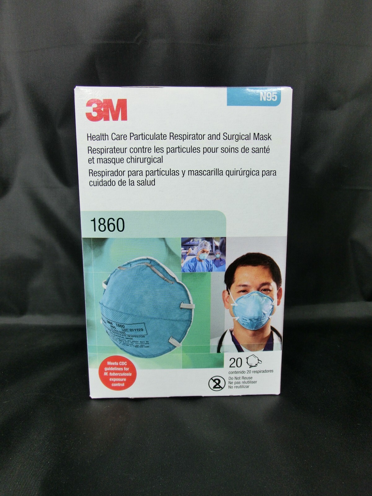 3M™ 1860 N95 Adult Face Mask Particulate Respirator - QTY 120