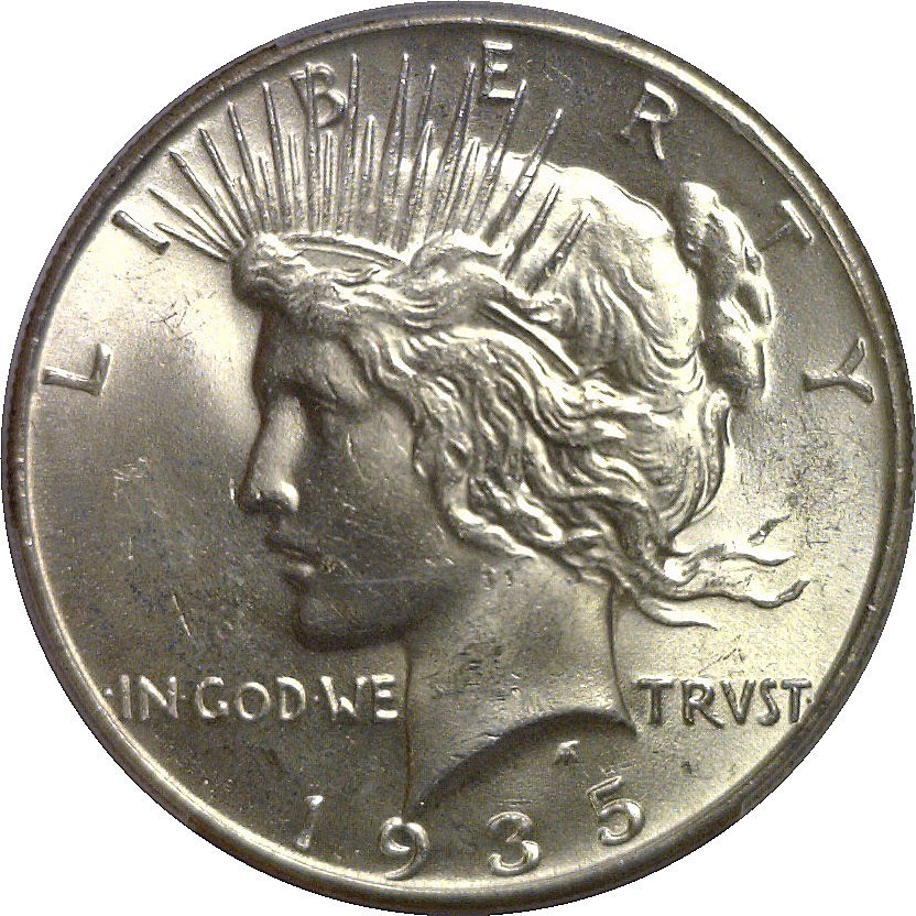 1935 Peace Dollar PCGS MS-63
