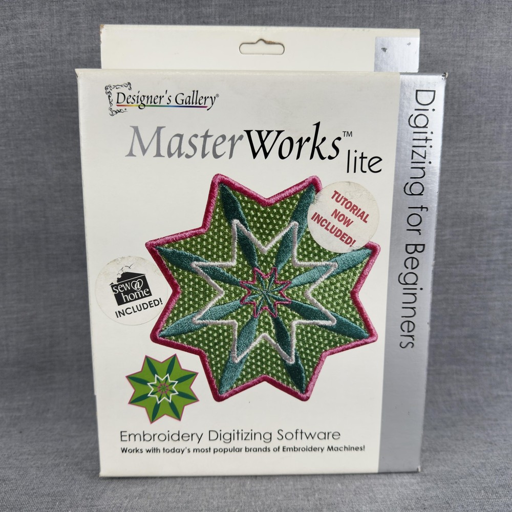 Designer's Gallery MasterWorks lite Embroidery Digitizing Software Windows CD