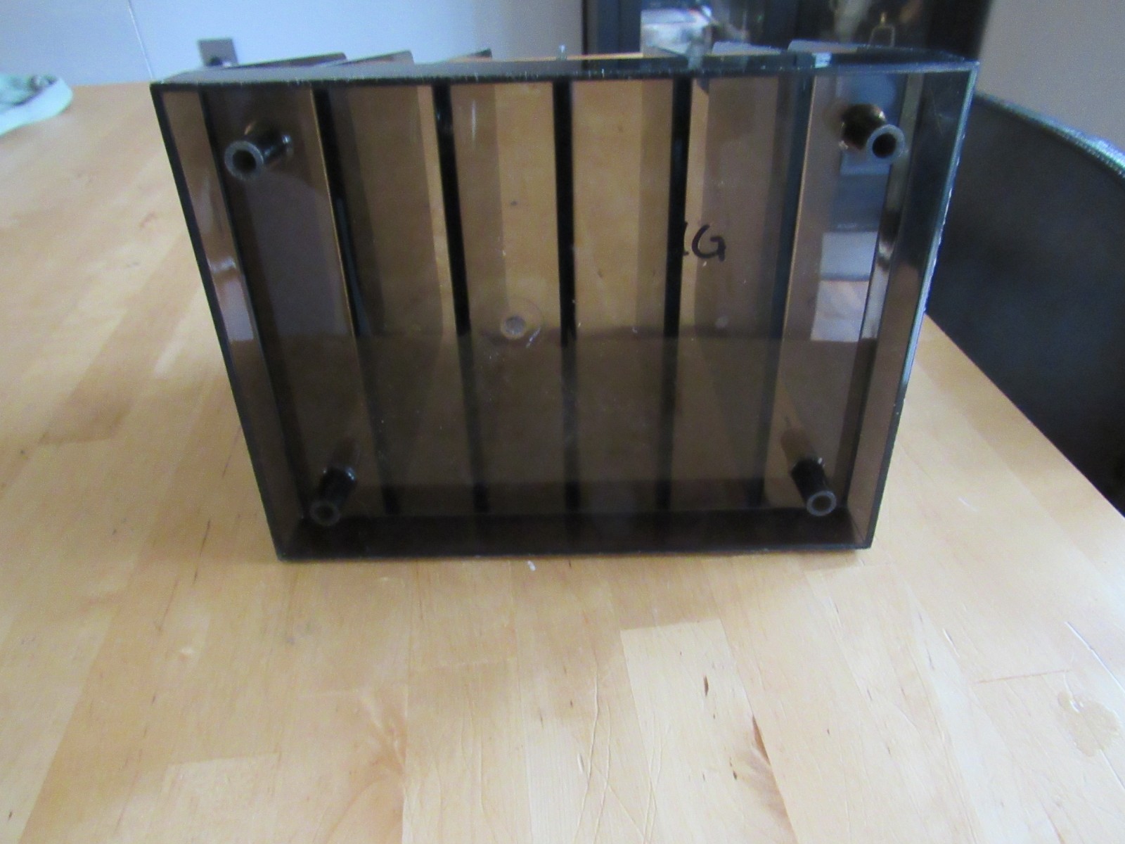 Brown Acrylic Letter Holder/ great condition!