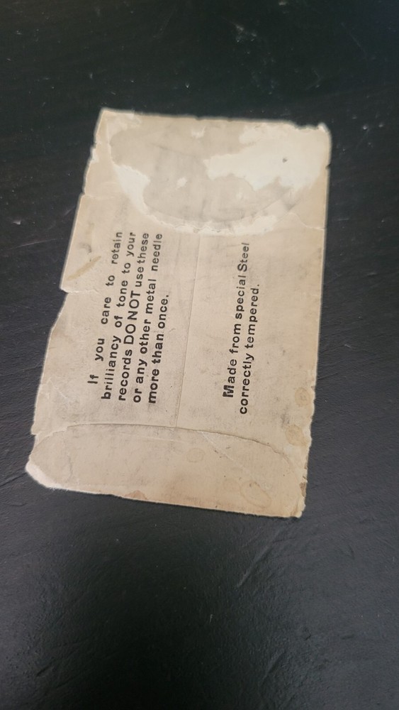 Perfectone Wideners Gramophone phonograph needle packet - empty