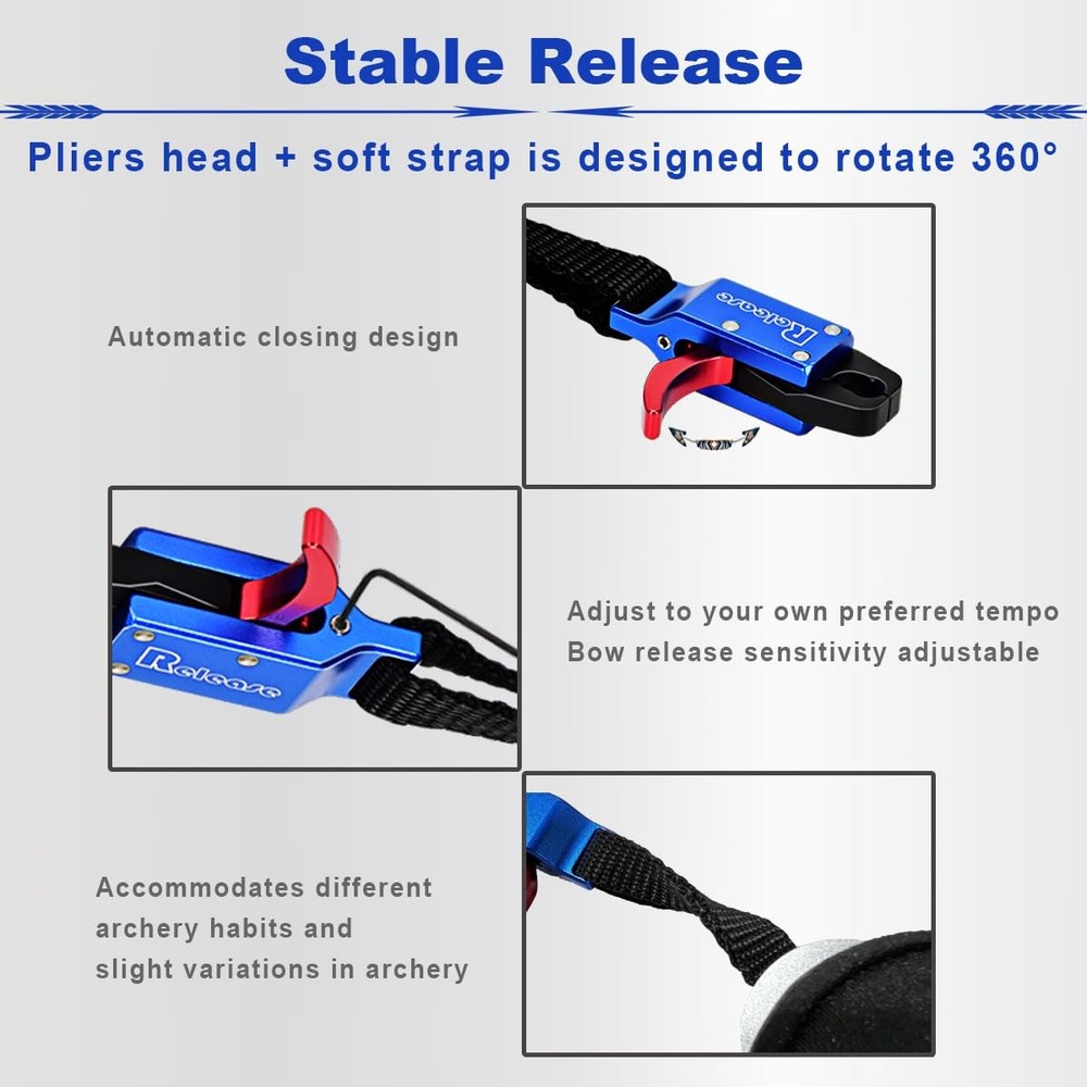 Adjustable Bow Release Aid for Compound Bows Archery Wristband Accessory