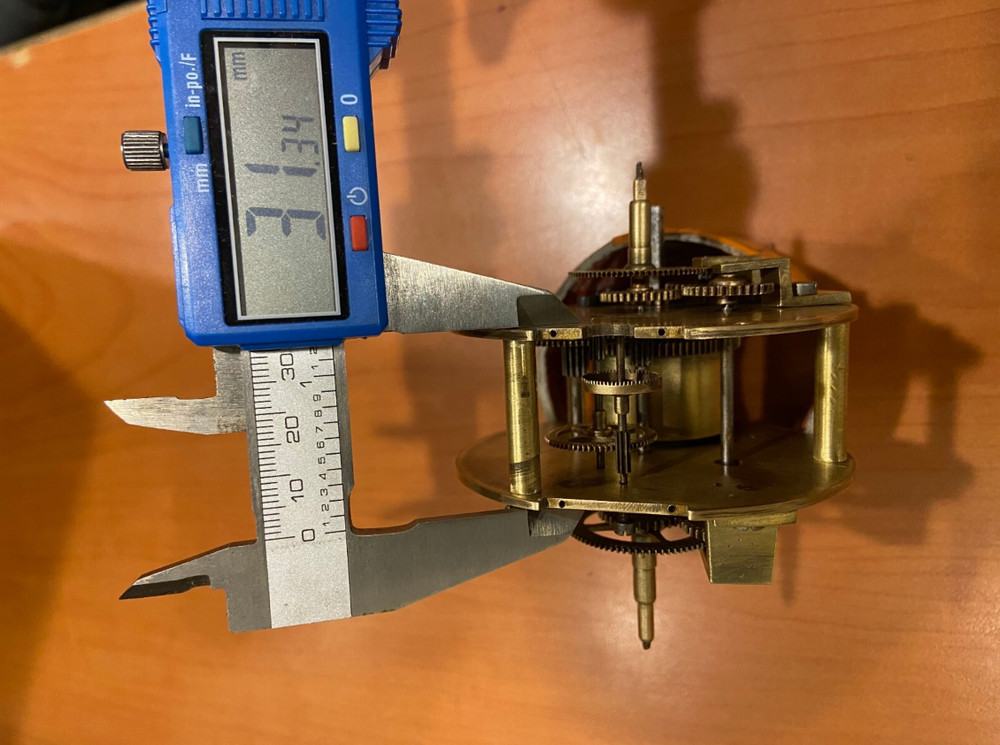 DOUBLE SIDED DIAL ANTIQUE CLOCK MOVEMENT