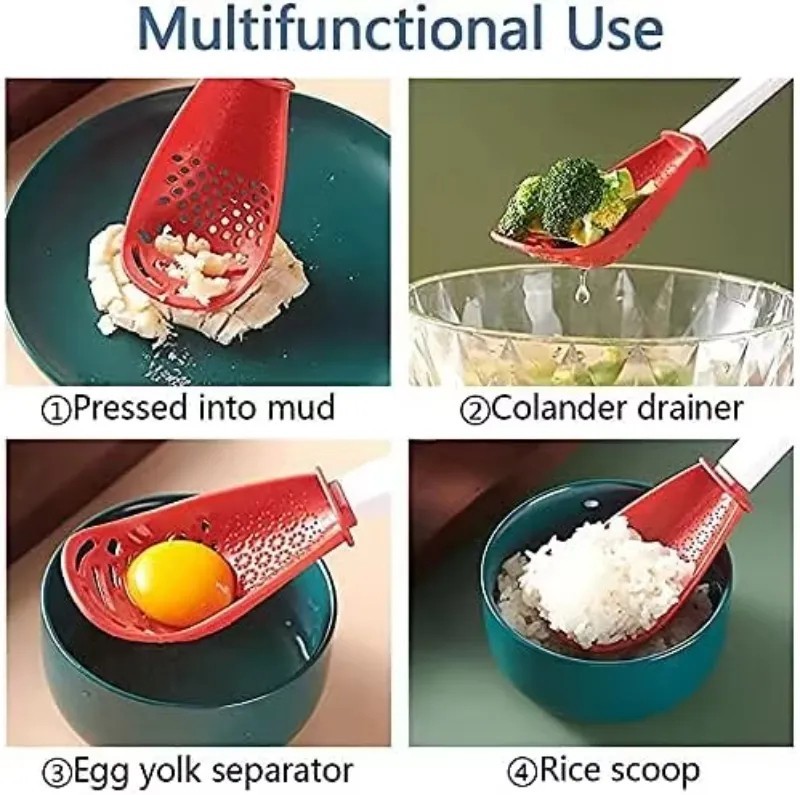 Multi-functional Grinding and Crushing Sieve and Drainage Spoon