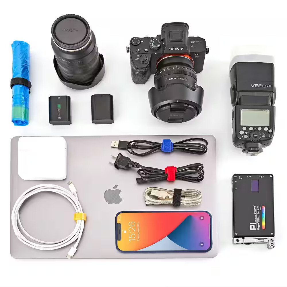 Reusable 8 Inch Cable Ties with Hook and Loop Adjustable Cable Management Straps