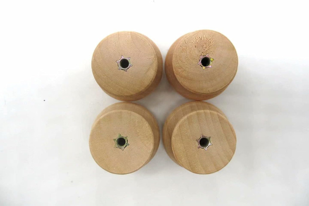 16 Pcs Wooden Drawer Knobs Unfinished Round Cabinet Pull Handles Set