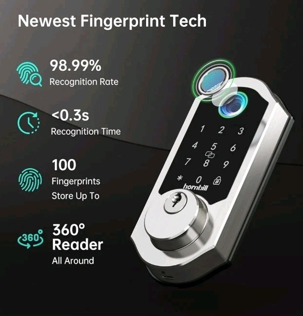 Smart Lock Deadbolt Keyless Entry With Keypad -Alexa/Google Compatible