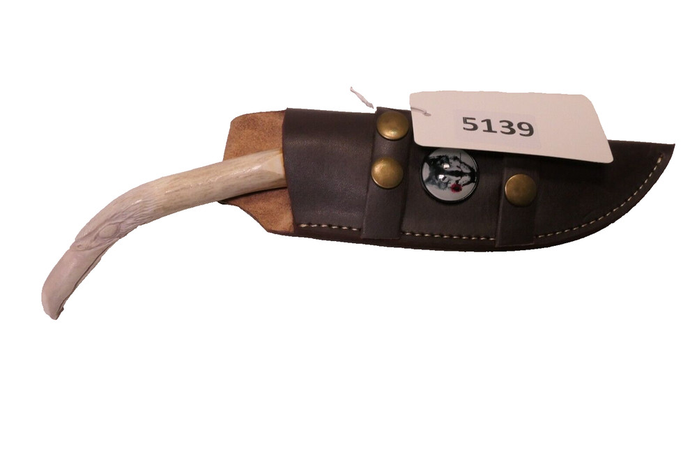 Obsidian Eagle Bone Handle Knife