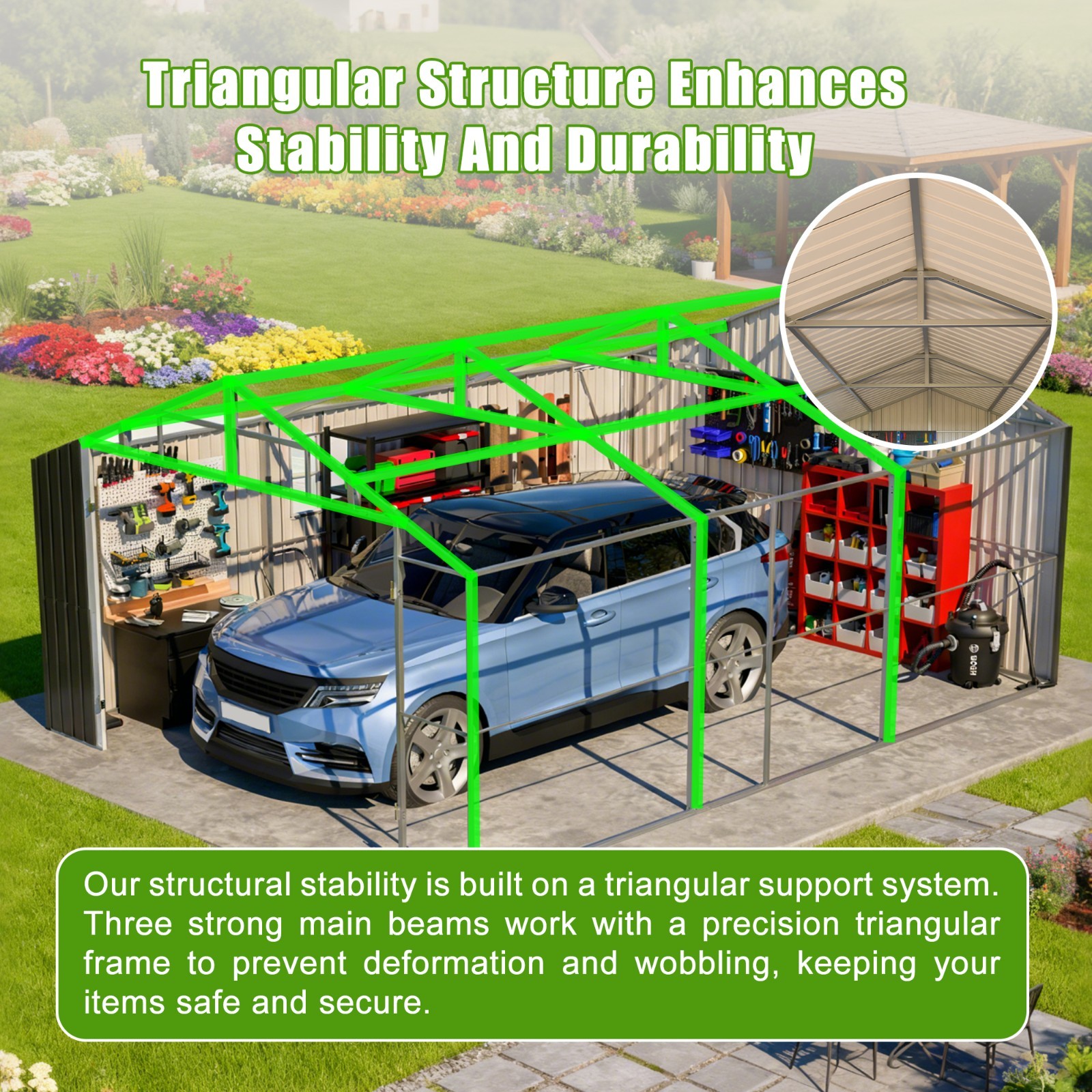 20x12 FT Outdoor Metal Garage Shed Extra Large Storage Shed 1810 CUFT for Car