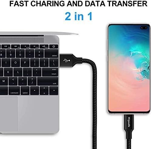 etguuds USB to C Cable 2ft, 2-Pack A Type C Charger Black
