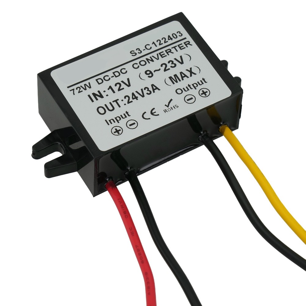 Efficient DC Step Up Converter Converts 12V Input to Stable 24V Output at 3A