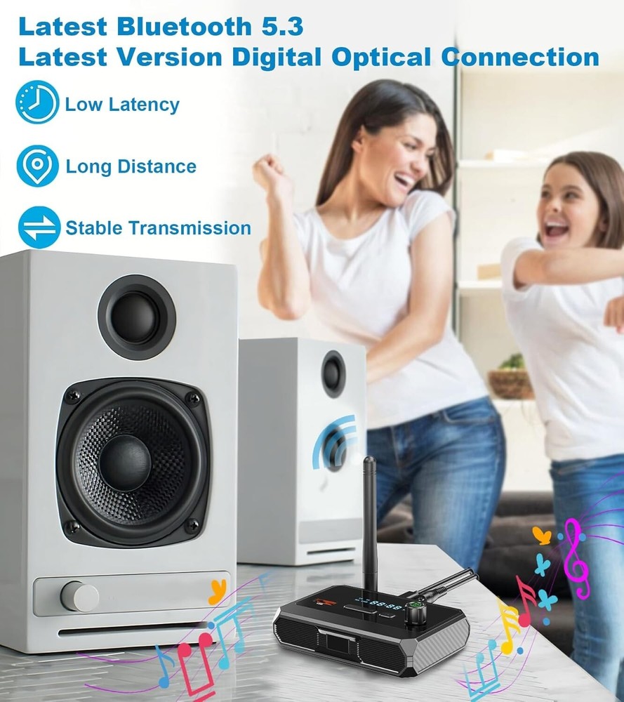 Wireless Bluetooth 5.3 Audio Receiver Optical USB Adapter for Home Stereo System