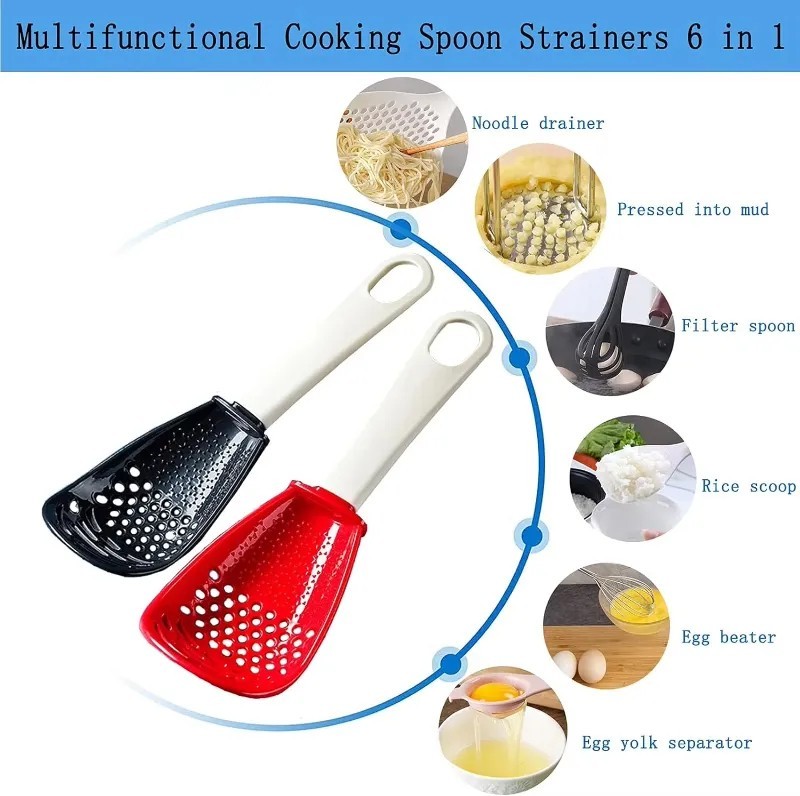 Multi-functional Grinding and Crushing Sieve and Drainage Spoon